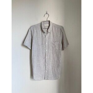 Everlane Men's Linen Classic Short-Sleeve Shirt in Elm Gingham Size MEDIUM